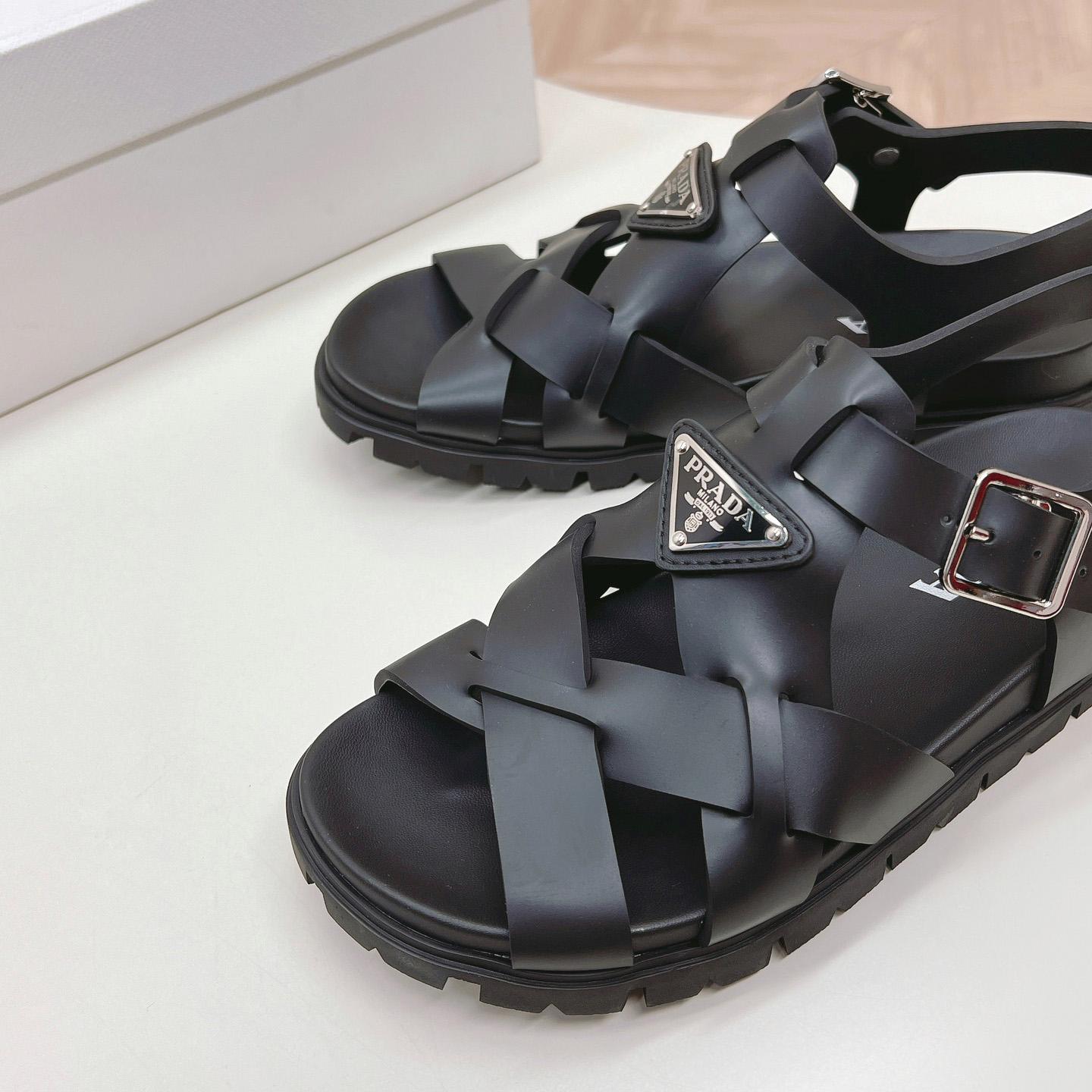 Prada Crisscross Rubber Sandals - EUR FASHION