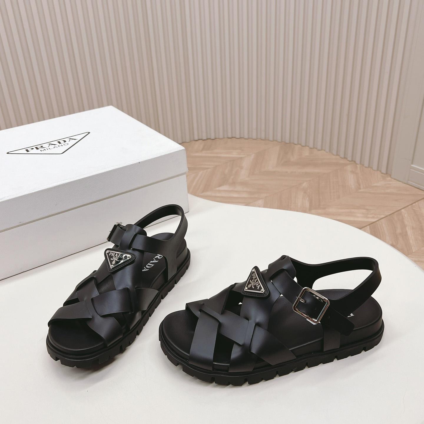 Prada Crisscross Rubber Sandals - EUR FASHION
