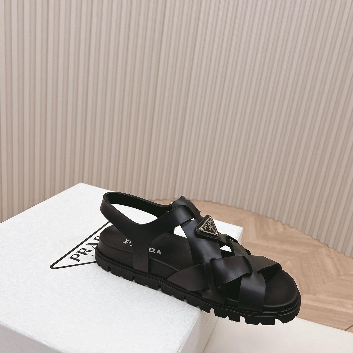 Prada Crisscross Rubber Sandals - EUR FASHION