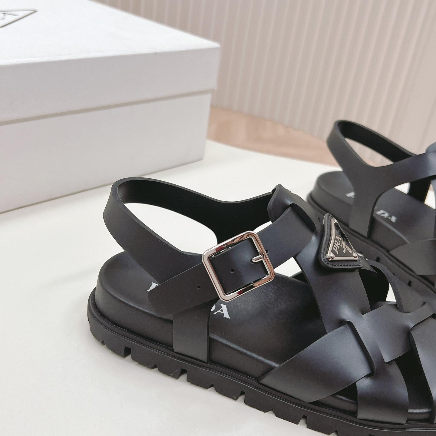 Prada Crisscross Rubber Sandals - EUR FASHION
