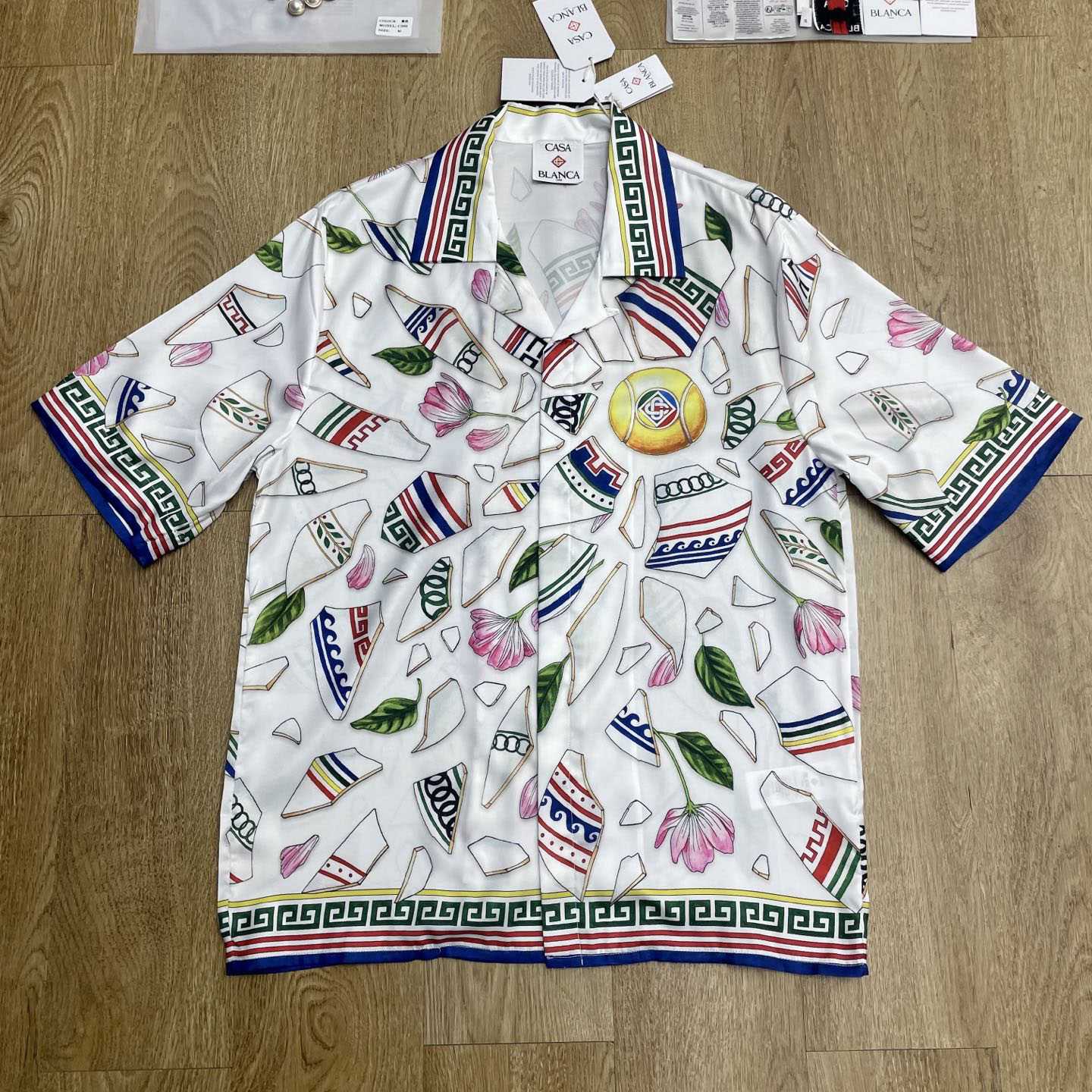 Casablanca Le Vase Brise Short Sleeve Silk Shirt    CA3531 - EUR FASHION