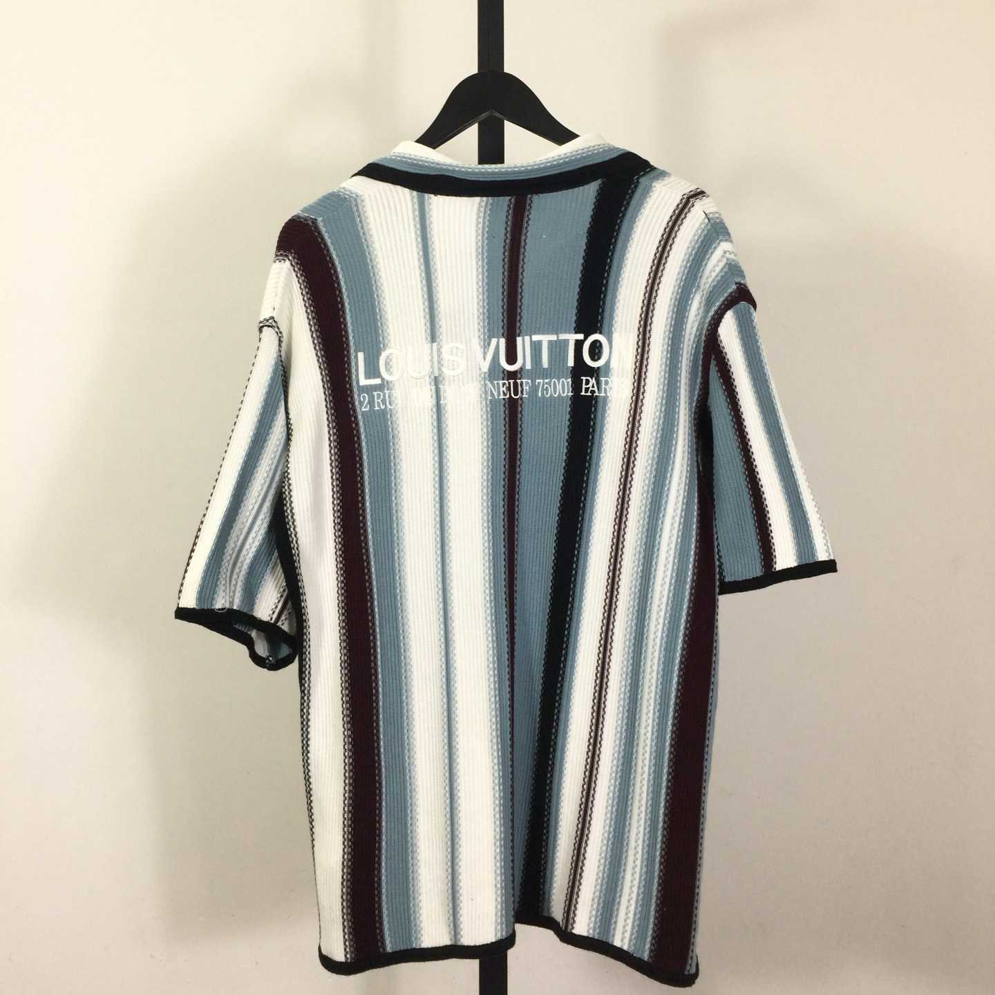 Louis Vuitton Striped Crochet Short-Sleeved Shirt   1AHVOO - EUR FASHION
