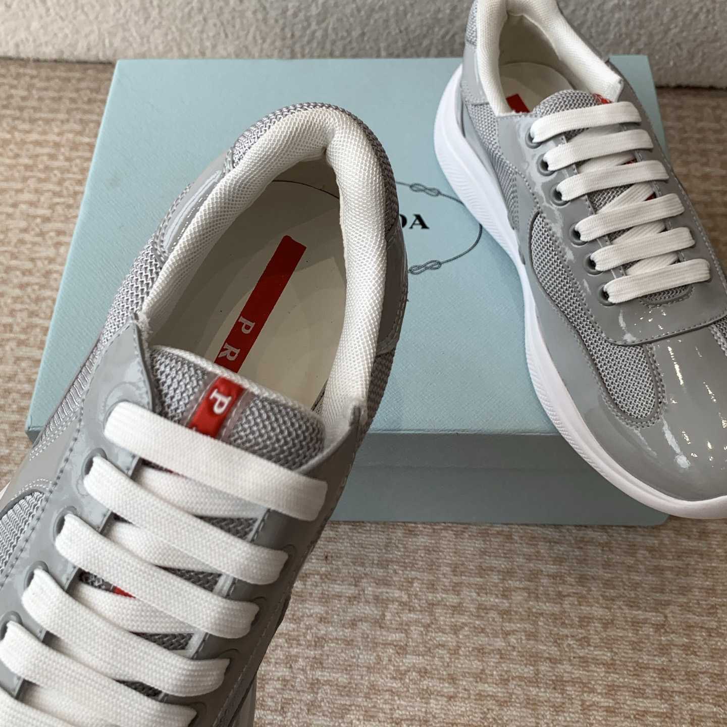 Patent Leather And Technical Fabric Prada America's Cup Sneakers - EUR FASHION