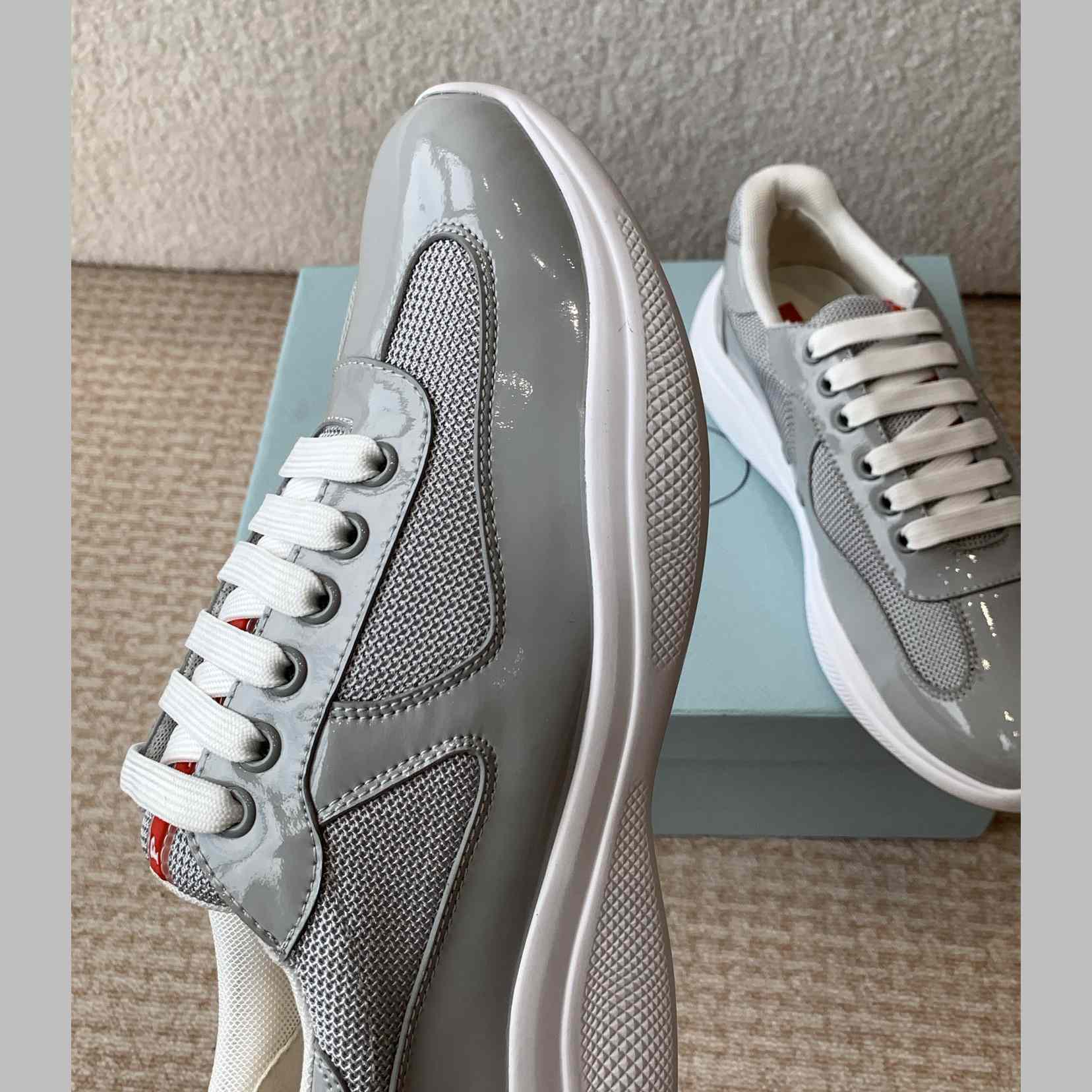 Patent Leather And Technical Fabric Prada America's Cup Sneakers - EUR FASHION