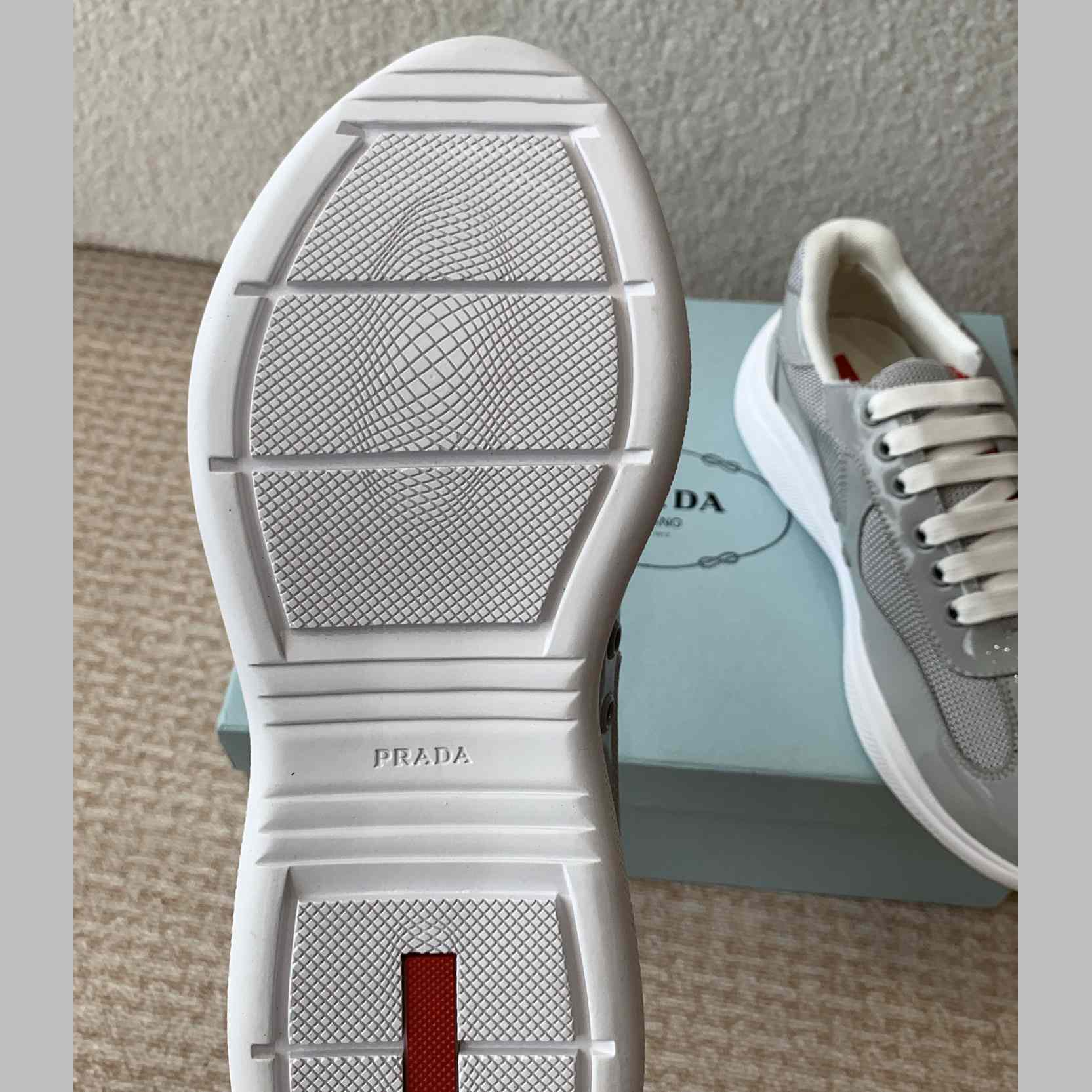 Patent Leather And Technical Fabric Prada America's Cup Sneakers - EUR FASHION
