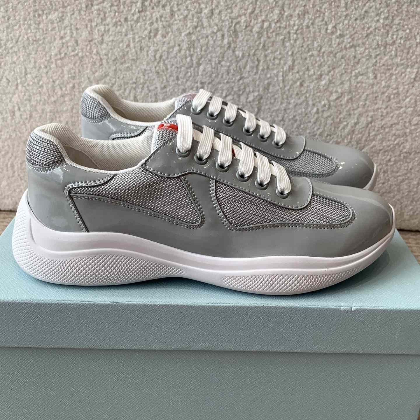 Patent Leather And Technical Fabric Prada America's Cup Sneakers - EUR FASHION