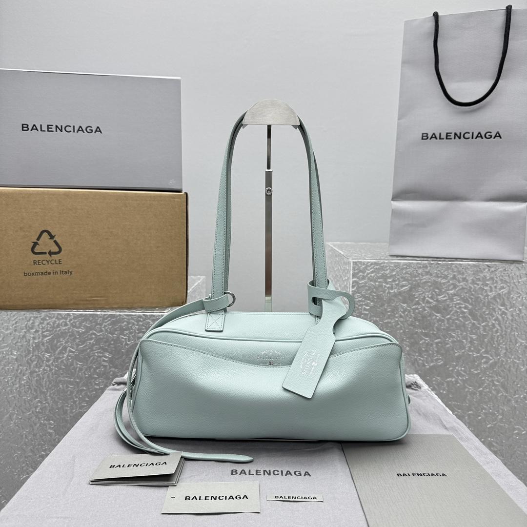 Balenciaga Carrie Bowling Bag Small In Mineral Green - EUR FASHION