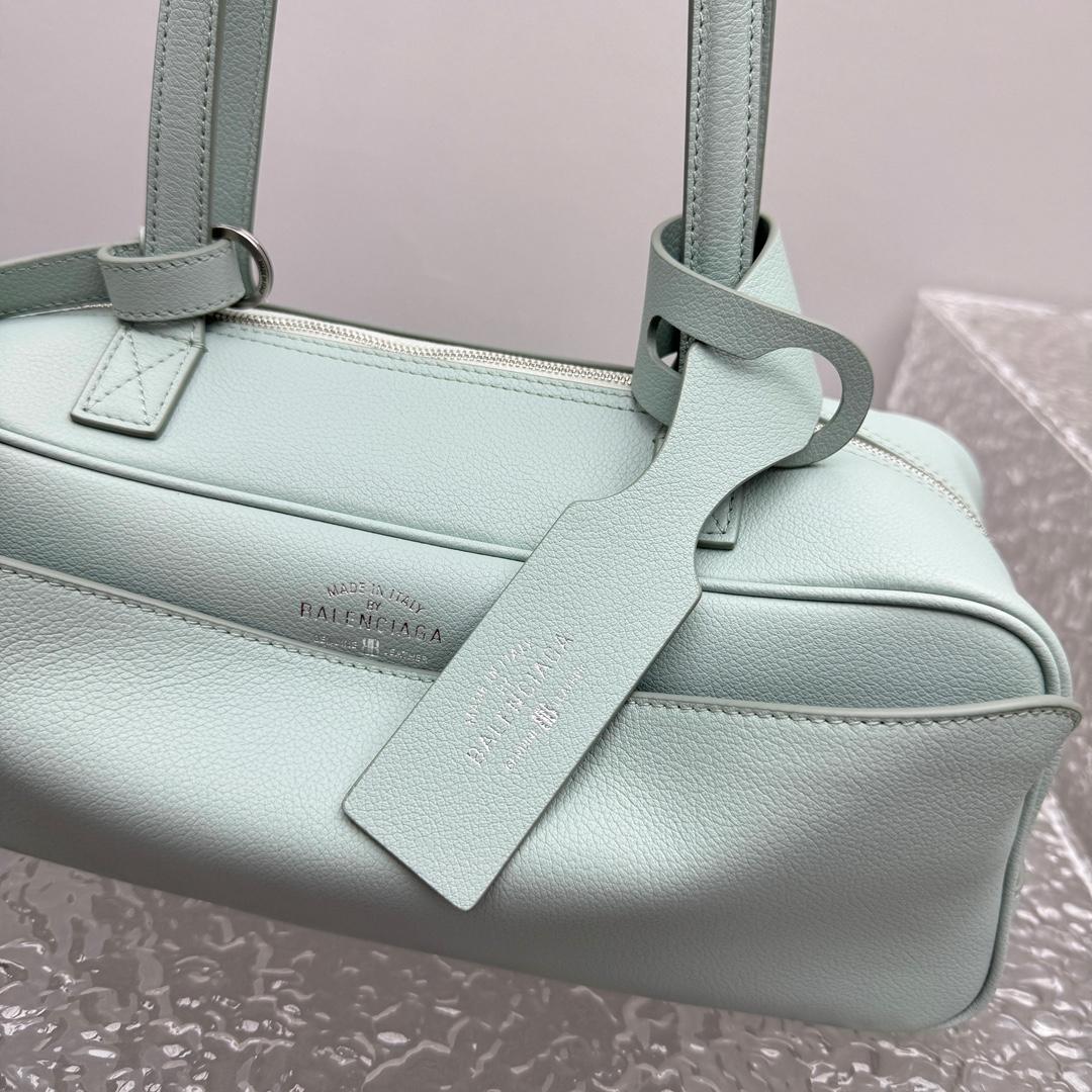 Balenciaga Carrie Bowling Bag Small In Mineral Green - EUR FASHION