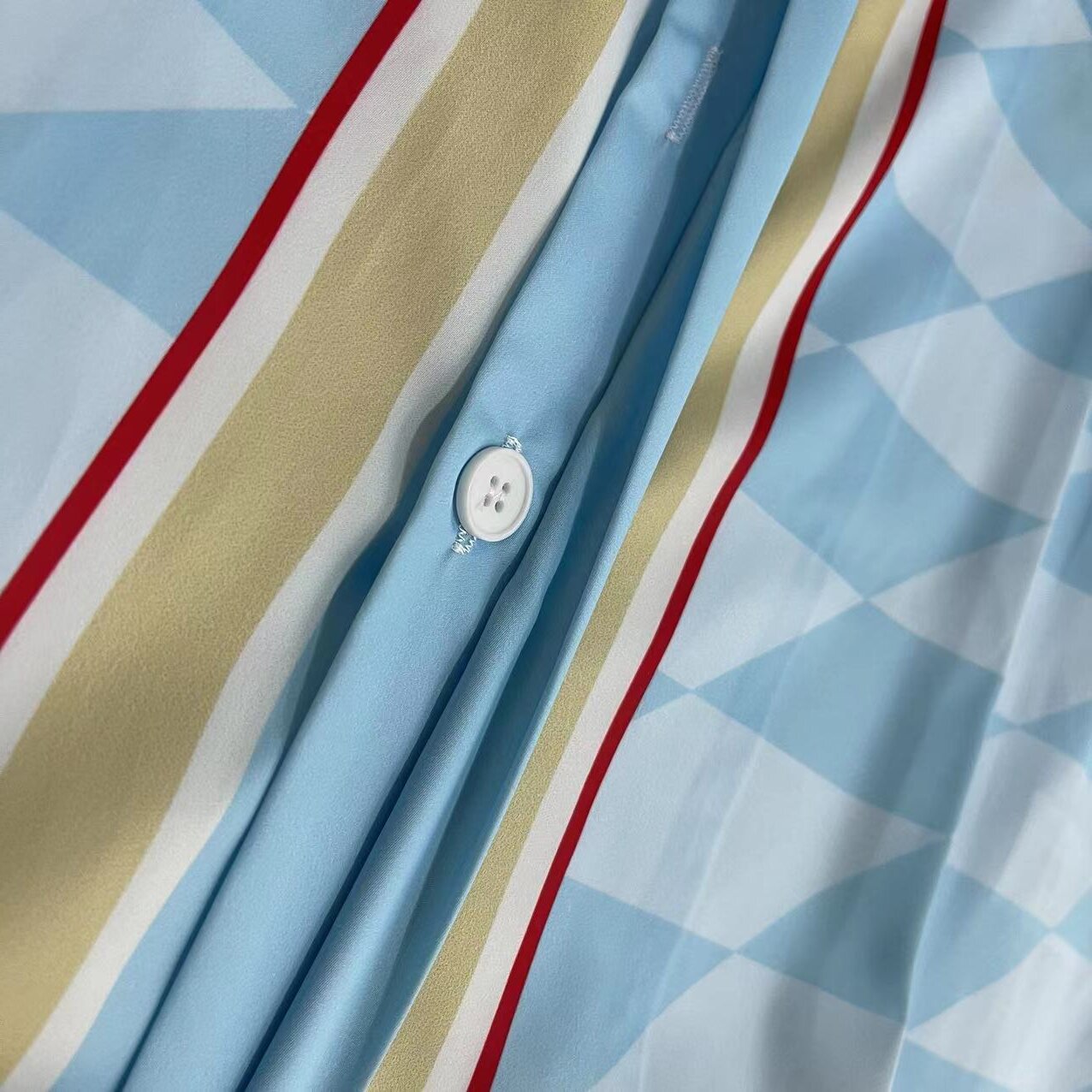 Casablanca Damiers Et Cygne Bleu Silk Twill Shirt - EUR FASHION