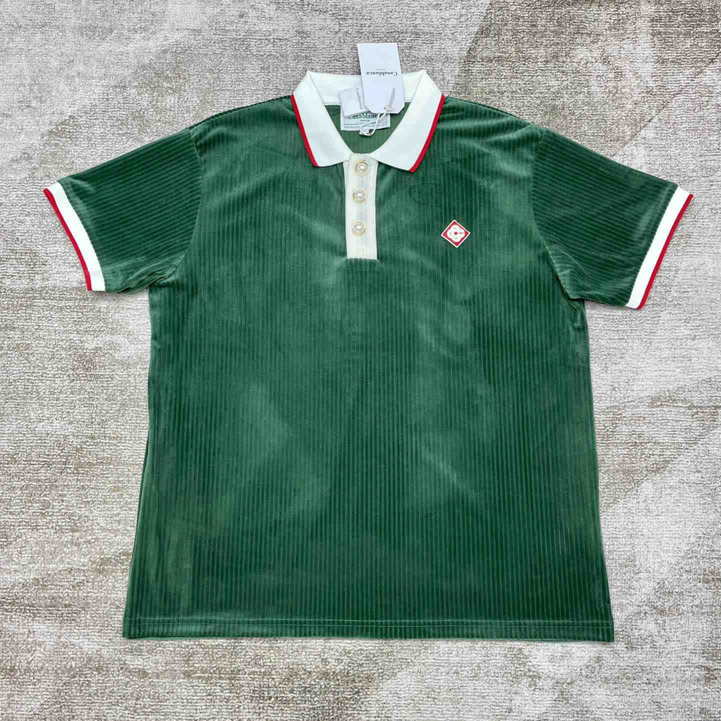 Casablanca Rib Velour Polo Shirt   c877 - EUR FASHION