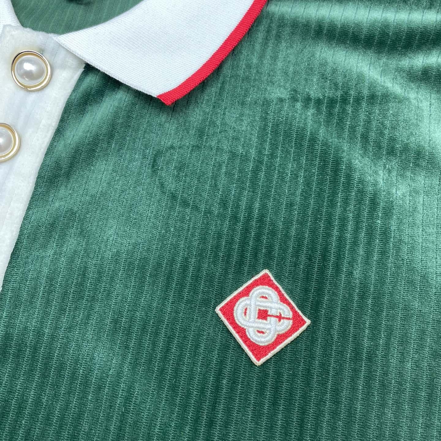 Casablanca Rib Velour Polo Shirt   c877 - EUR FASHION