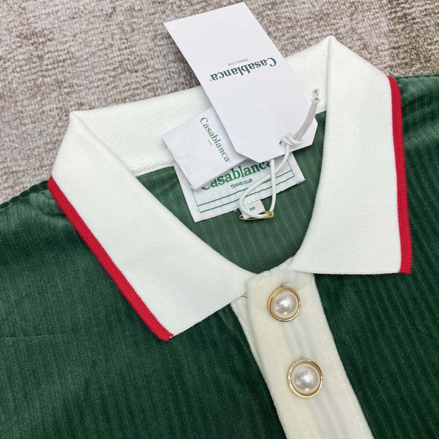 Casablanca Rib Velour Polo Shirt   c877 - EUR FASHION