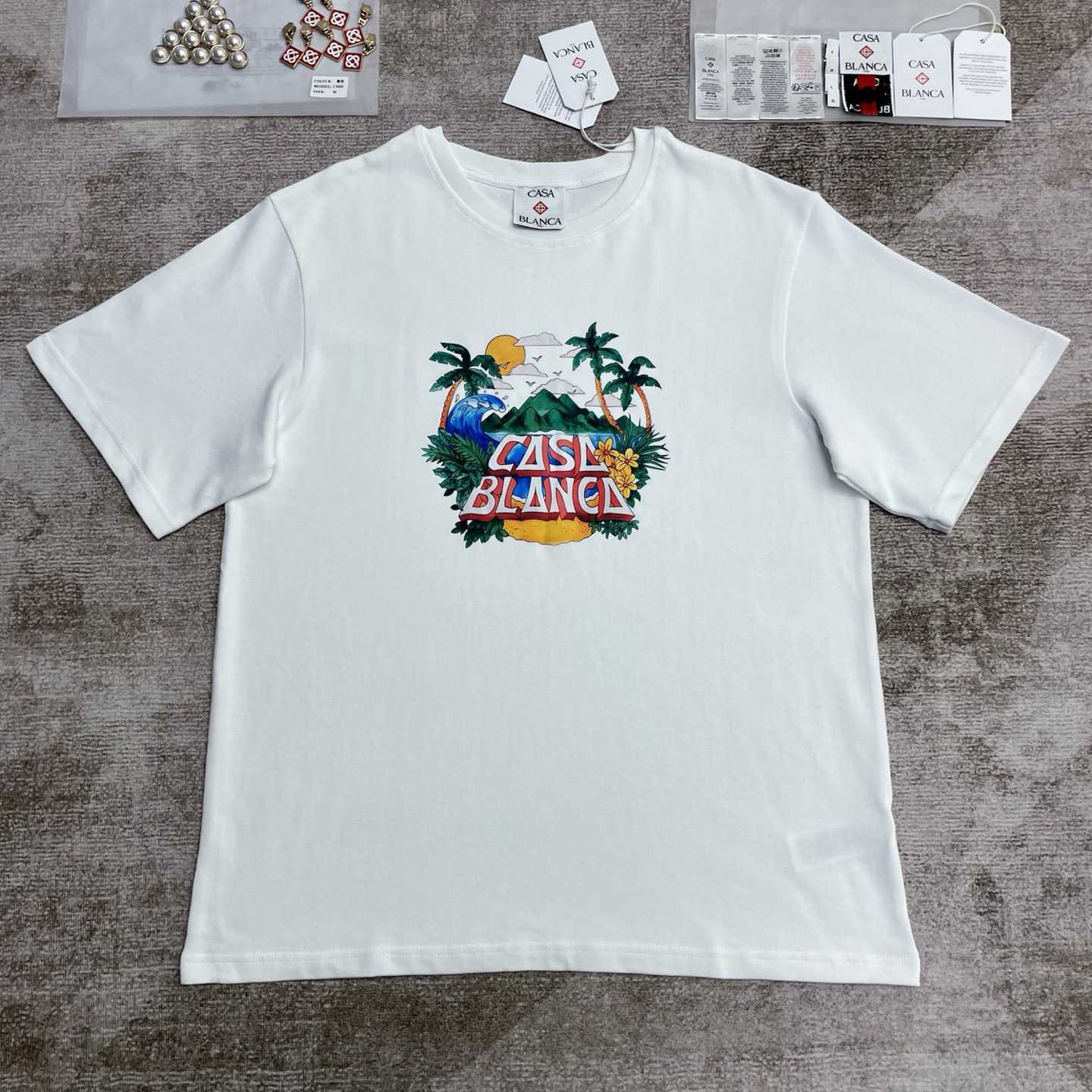 Casablanca Black 'Casa' Beach Wave T-Shirt   C991 - EUR FASHION