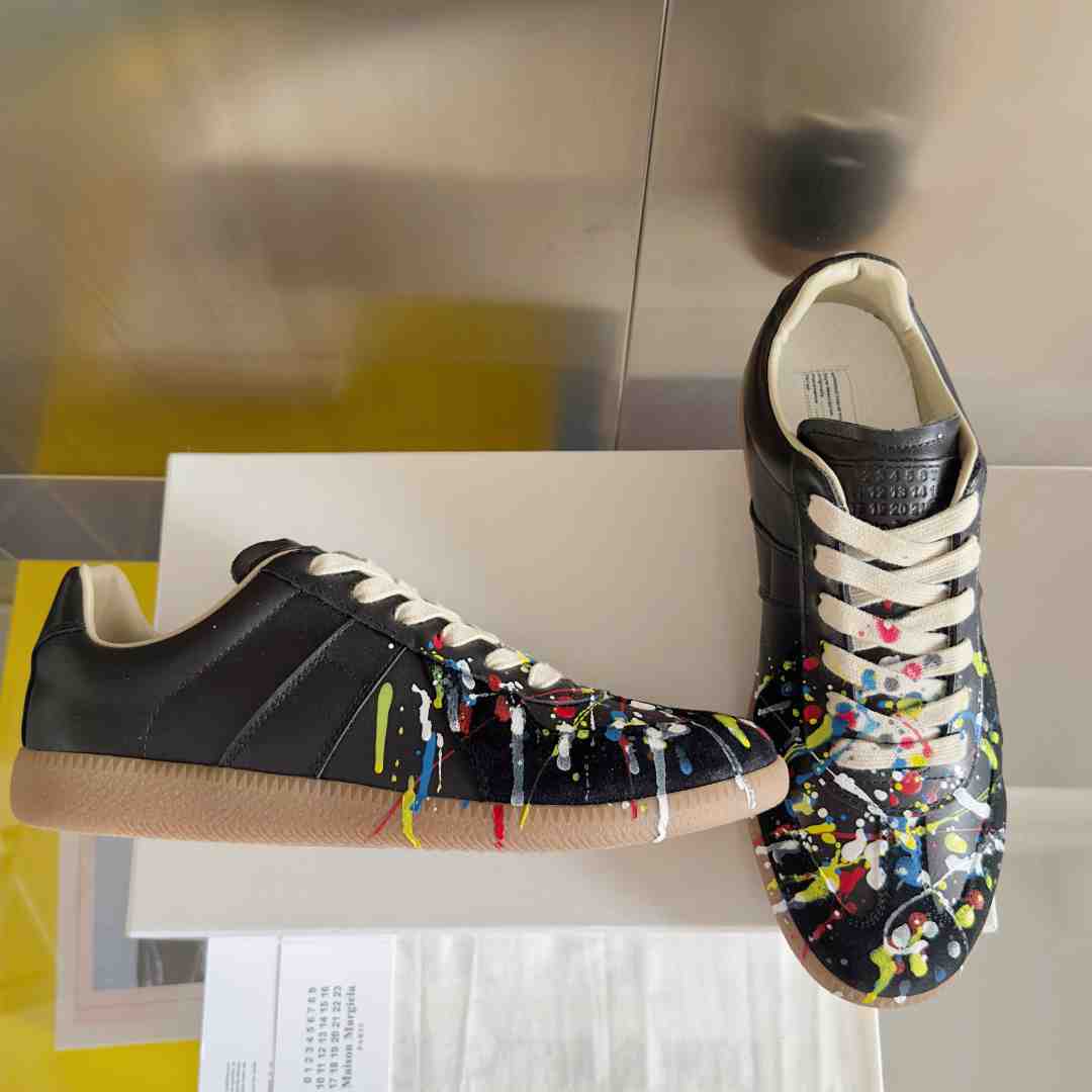 Maison Margiela Wmns Replica Low 'Paint Splatter - Black Pollock' - EUR FASHION
