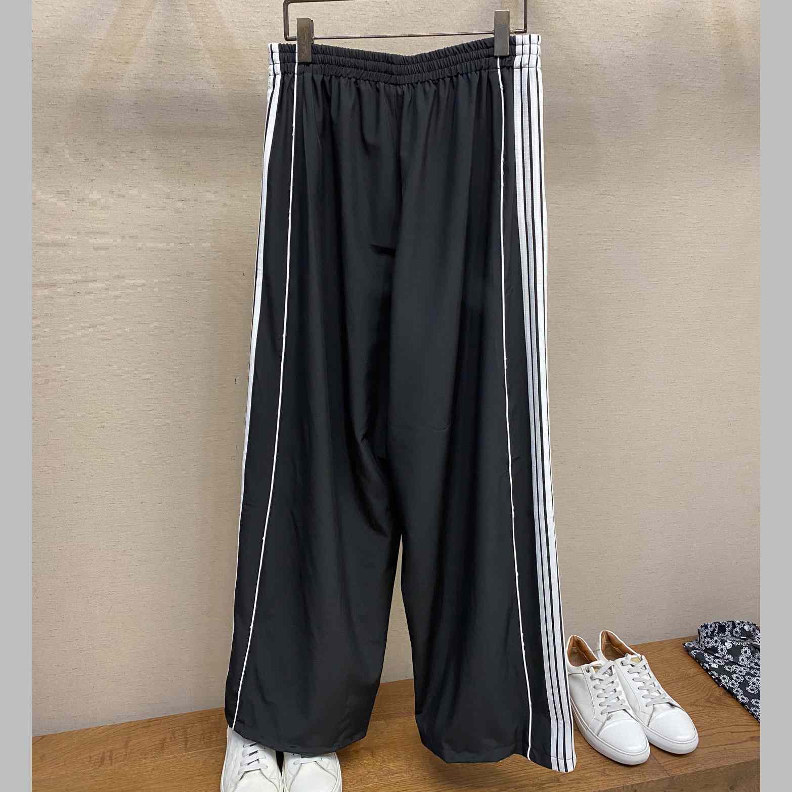 Balenciaga Large Tracksuit Pants In Black Technical Fabric - EUR FASHION