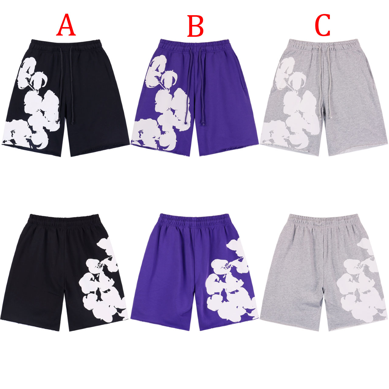 Denim Tears Big Cotton Wreath Sweat Shorts - EUR FASHION