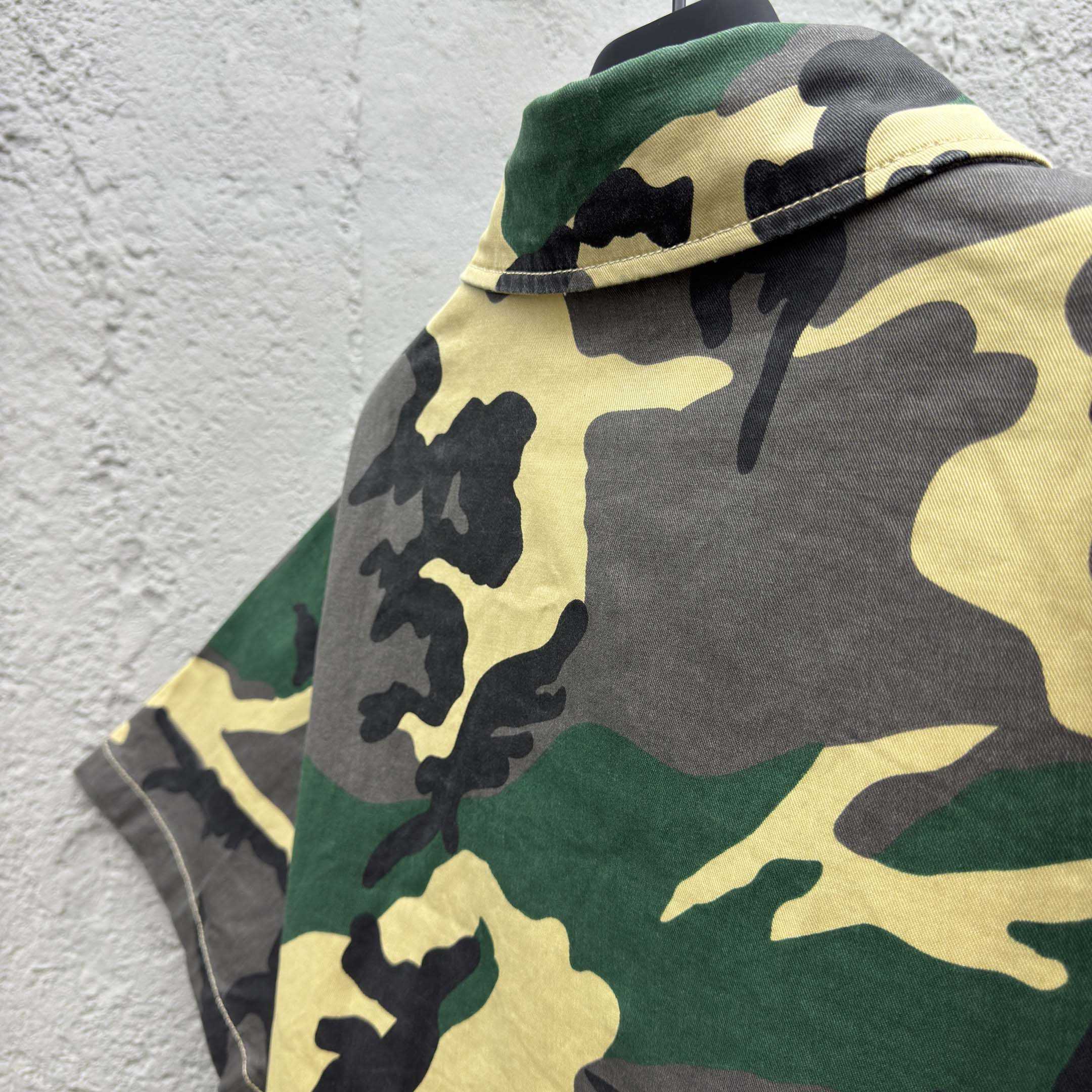 Chrome Hearts Matty Boy Sex Records Camo Cropped Button Up - EUR FASHION