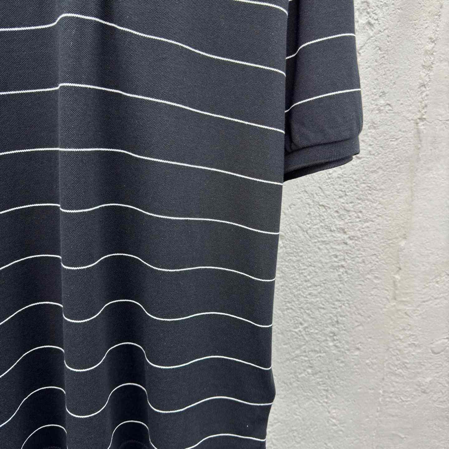 Saint Laurent Cassandre Polo Shirt In Striped Pique - EUR FASHION