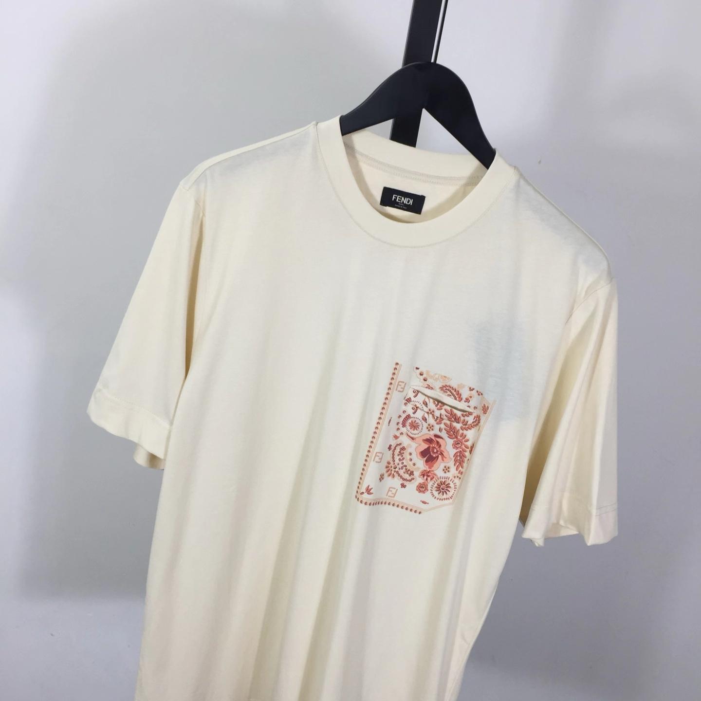Fendi White Cotton T-shirt - EUR FASHION