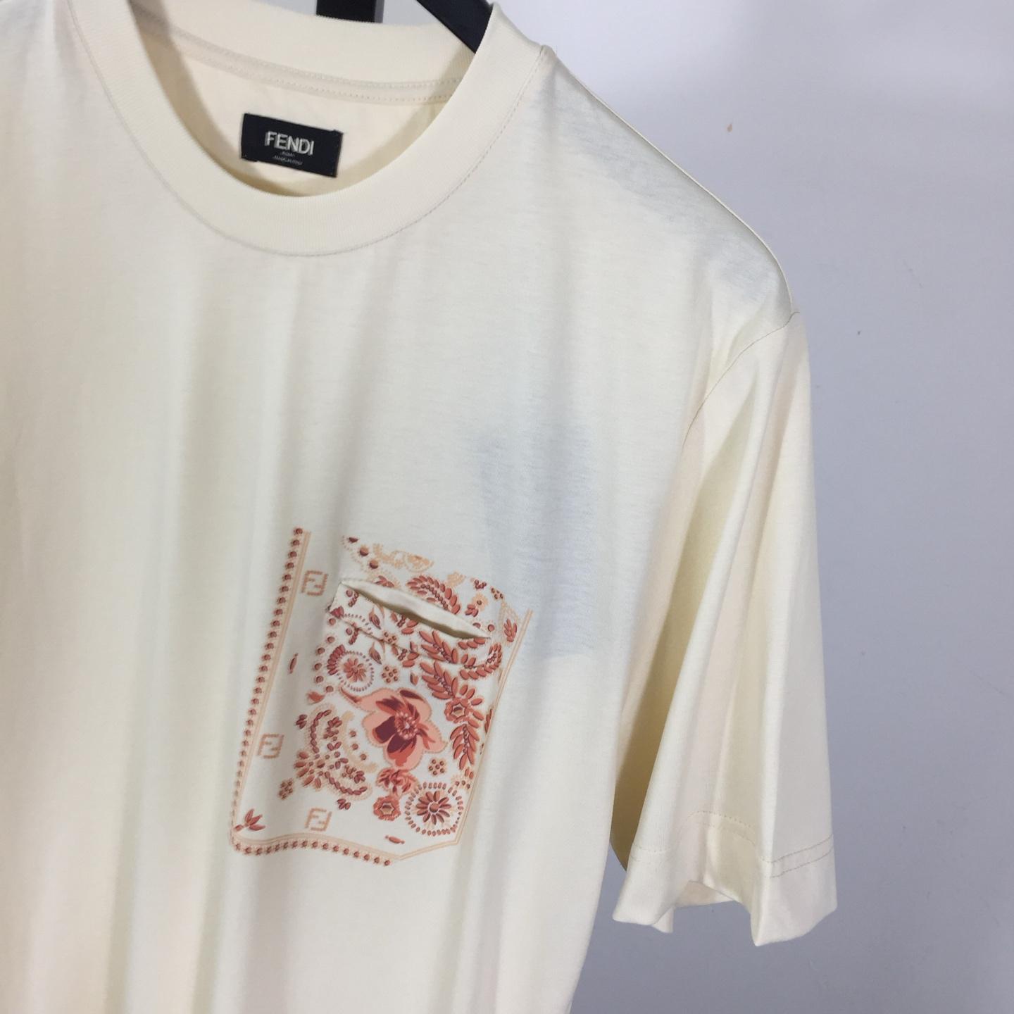 Fendi White Cotton T-shirt - EUR FASHION