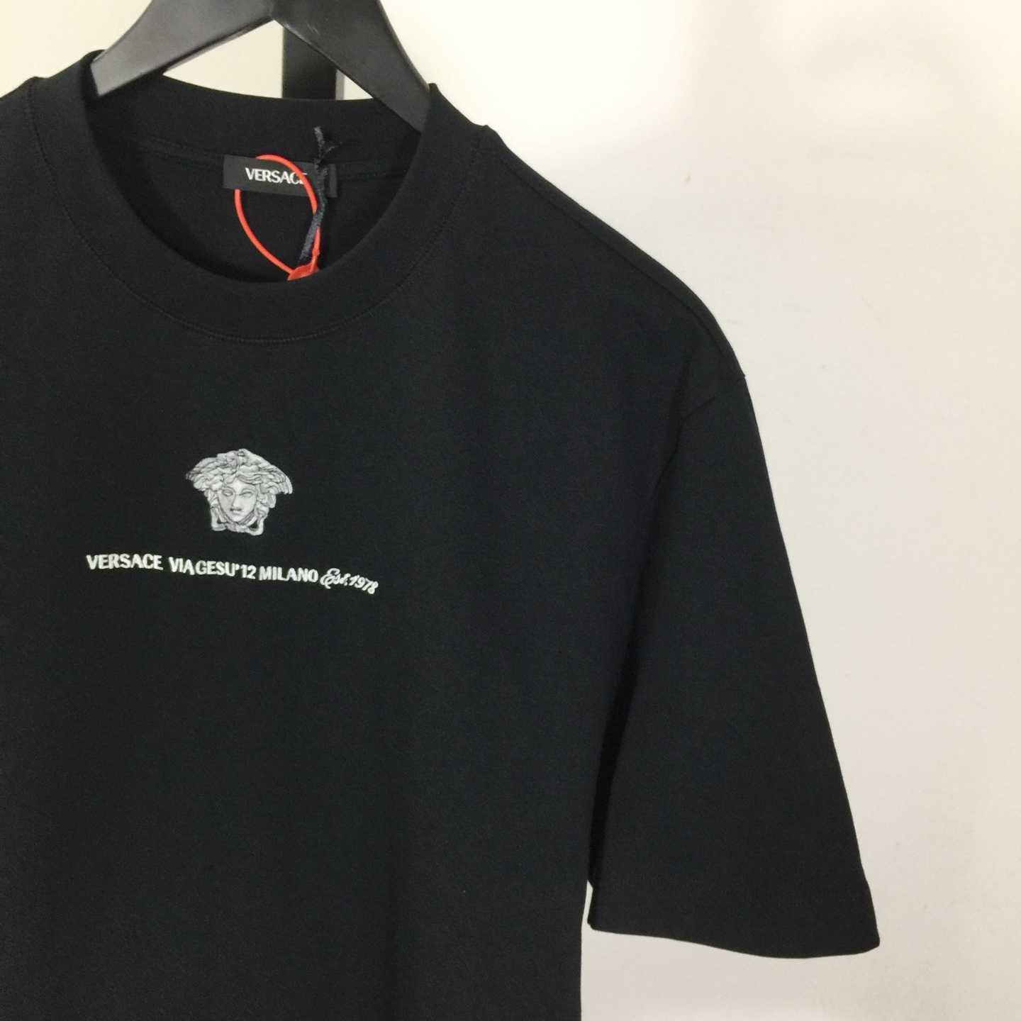 Versace  Embroidered Medusa Milano T-Shirt - EUR FASHION