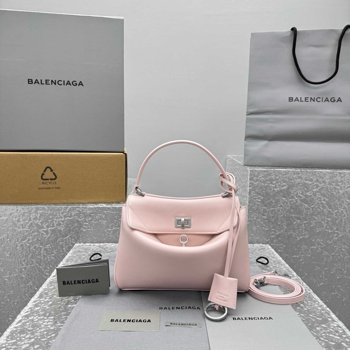 Balenciaga Rodeo Handbag Mini In Suede Pink - EUR FASHION