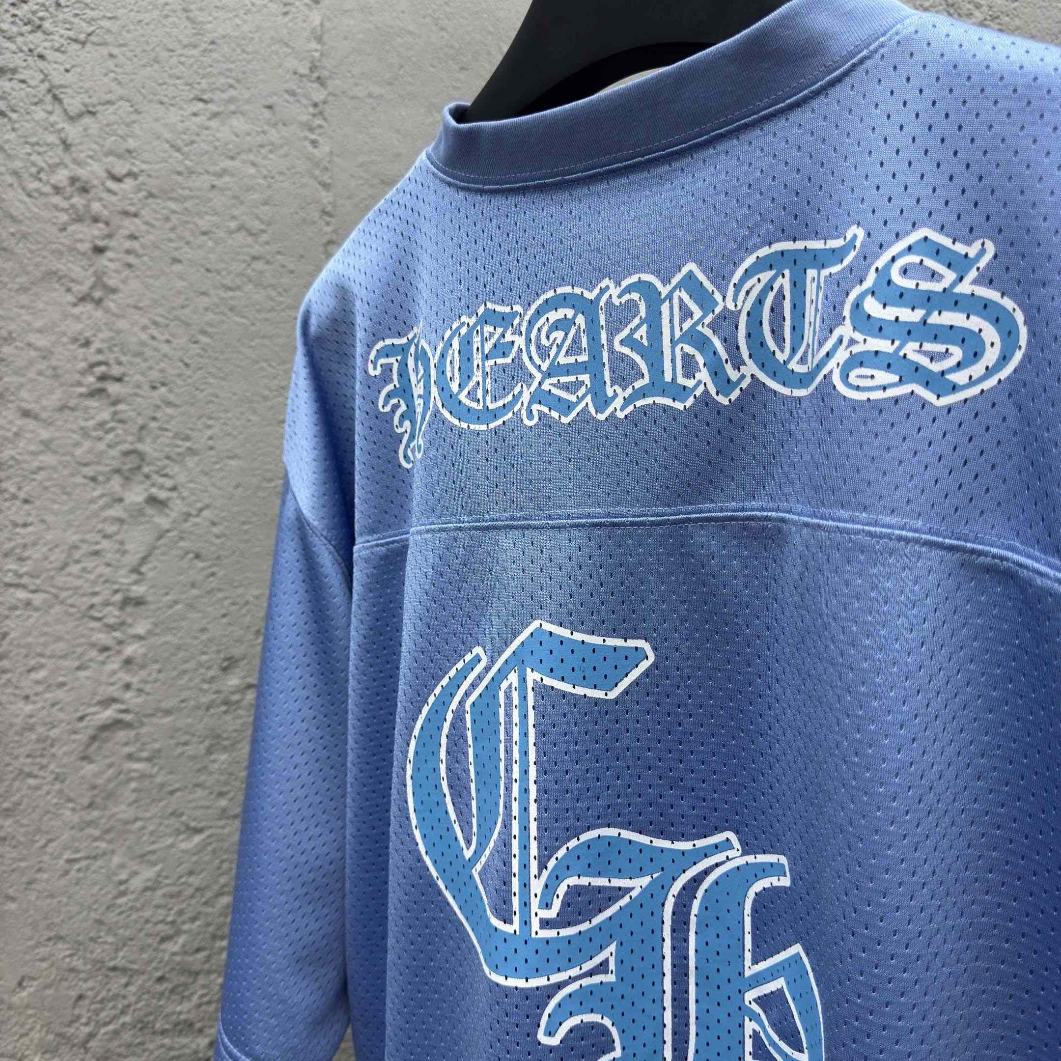 Chrome Hearts Stadium Mesh Short Sleeve Jersey Blue - EUR FASHION