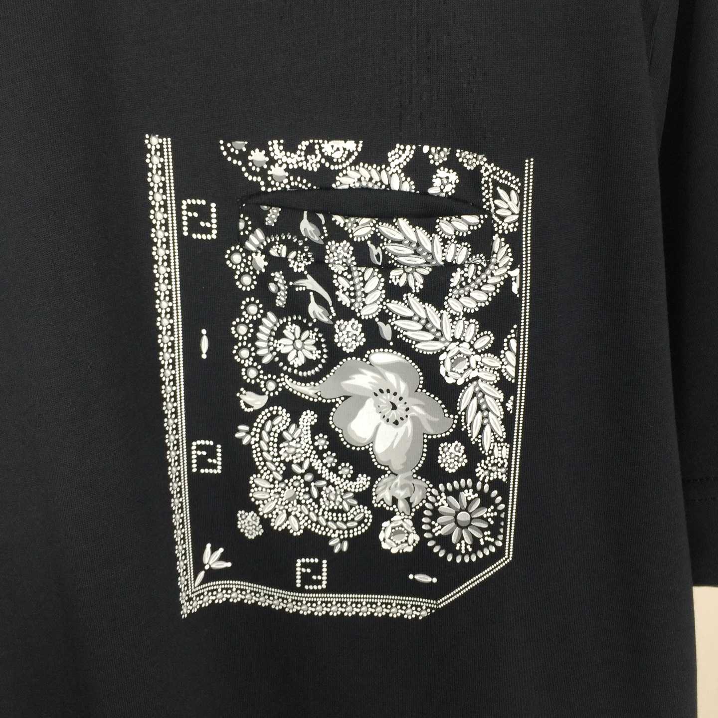 Fendi Blue Cotton T-shirt - EUR FASHION