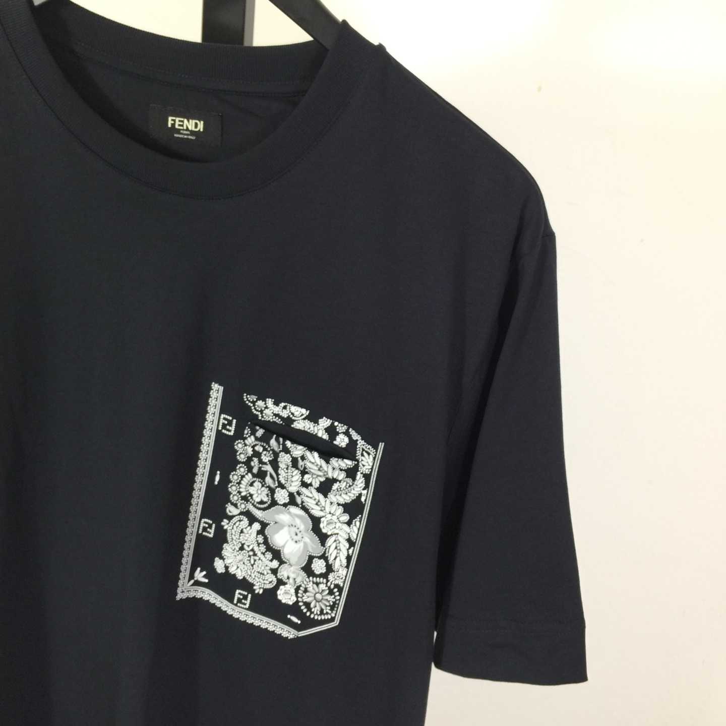 Fendi Blue Cotton T-shirt - EUR FASHION