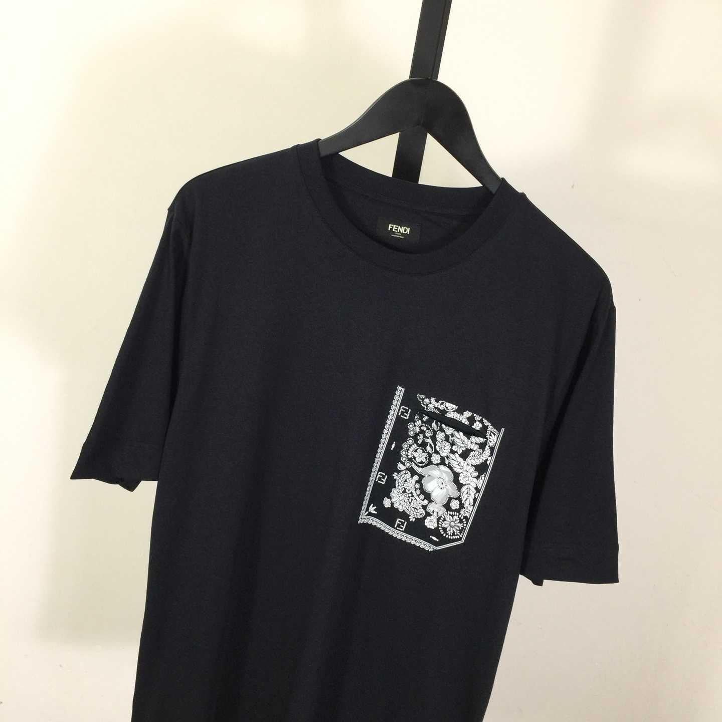 Fendi Blue Cotton T-shirt - EUR FASHION