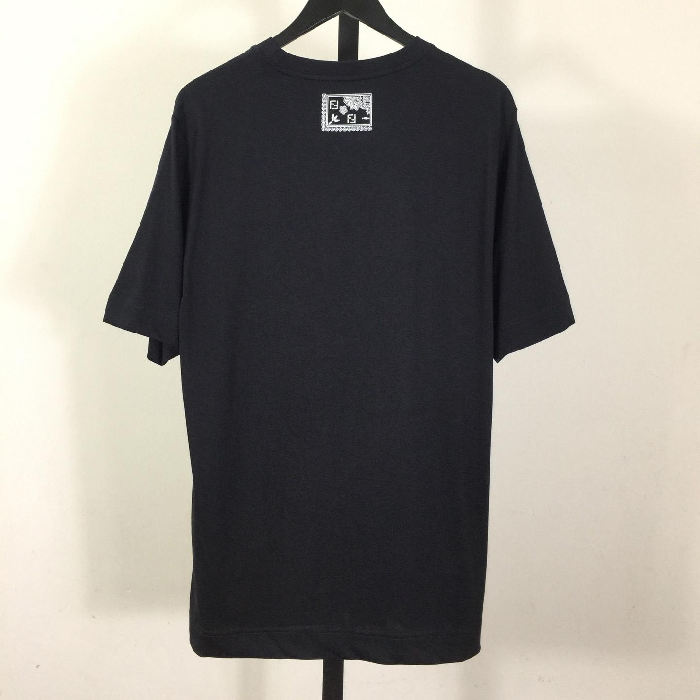 Fendi Blue Cotton T-shirt - EUR FASHION