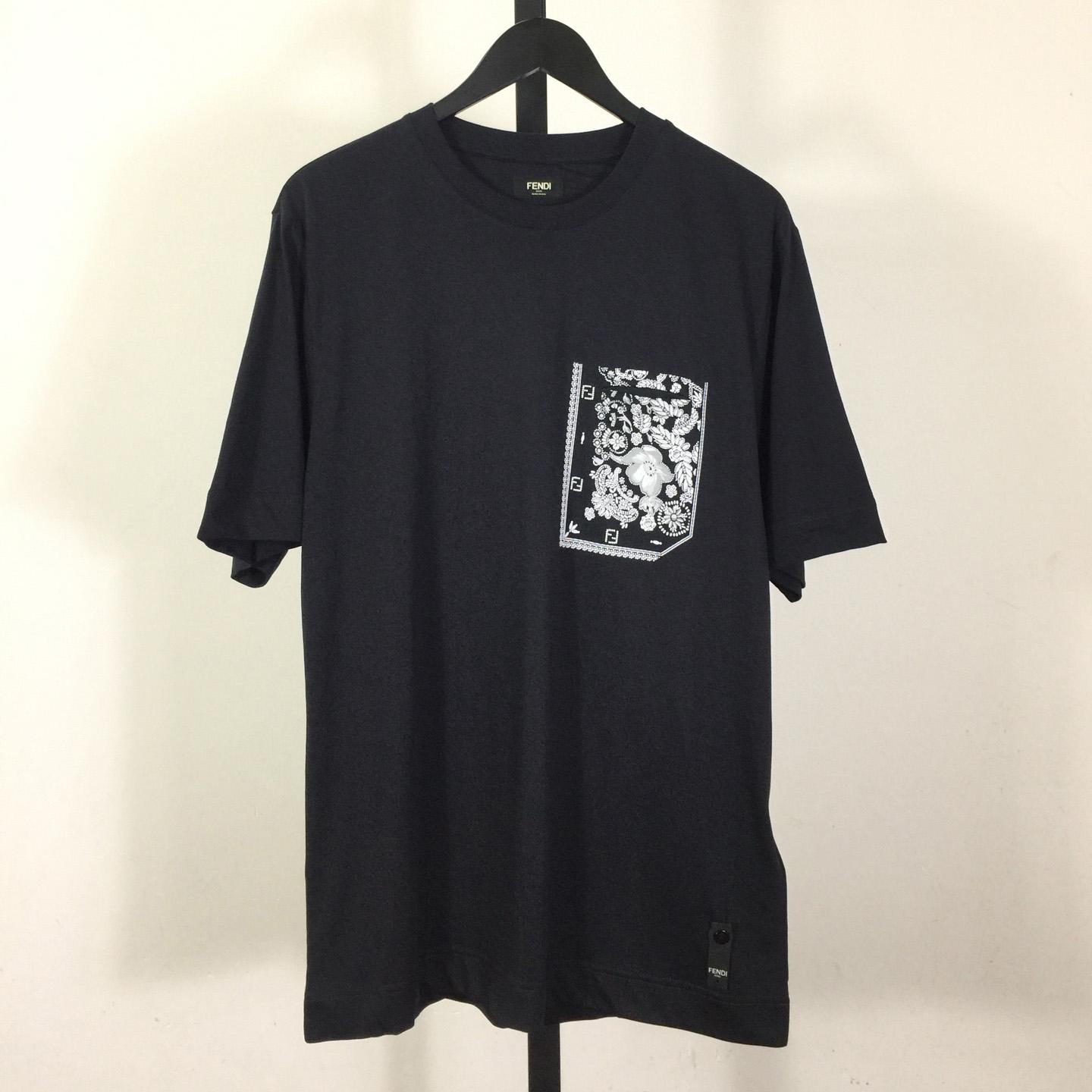 Fendi Blue Cotton T-shirt - EUR FASHION