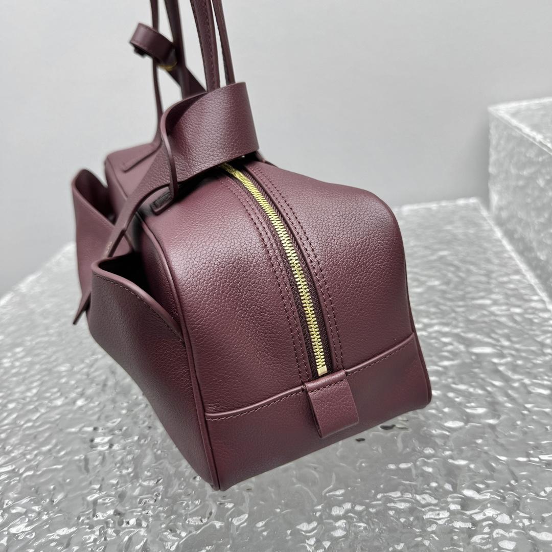 Balenciaga Carrie Bowling Bag Small In Dark Burgundy - EUR FASHION