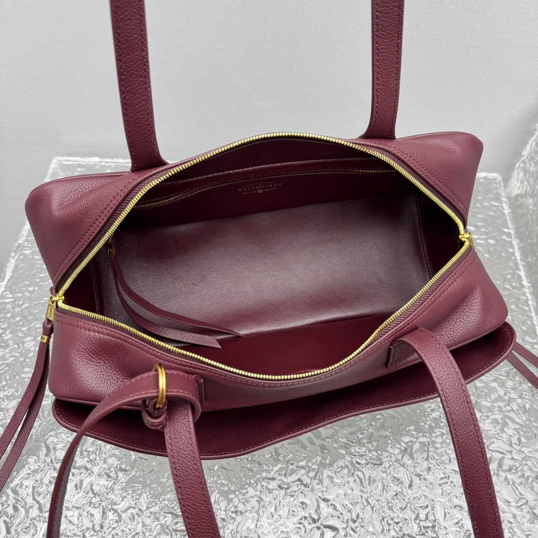 Balenciaga Carrie Bowling Bag Small In Dark Burgundy - EUR FASHION