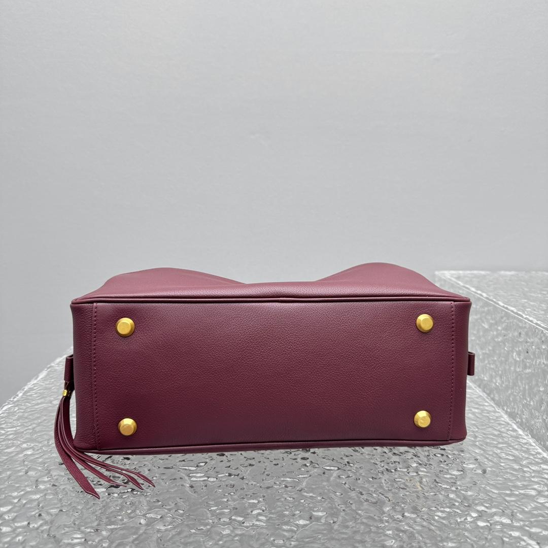 Balenciaga Carrie Bowling Bag Small In Dark Burgundy - EUR FASHION