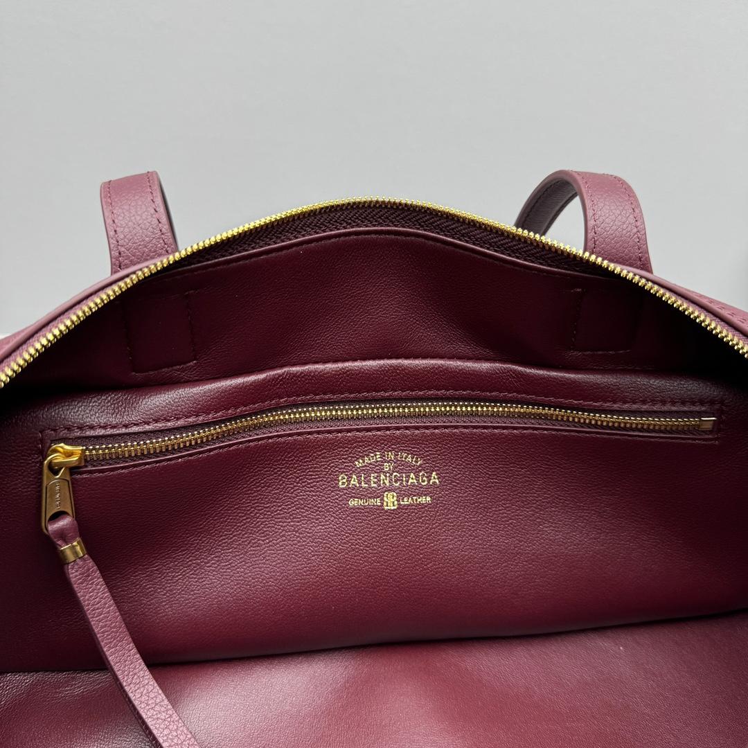 Balenciaga Carrie Bowling Bag Small In Dark Burgundy - EUR FASHION