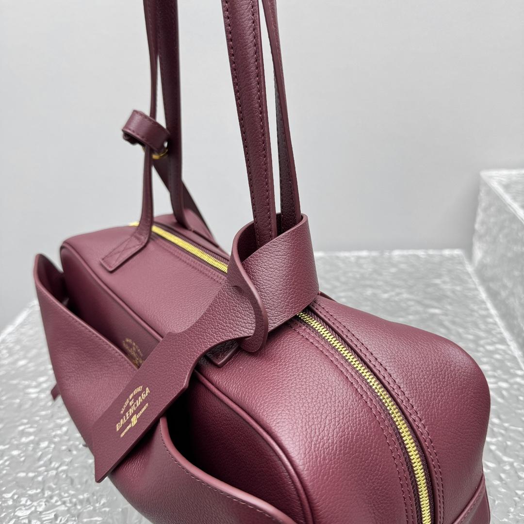 Balenciaga Carrie Bowling Bag Small In Dark Burgundy - EUR FASHION