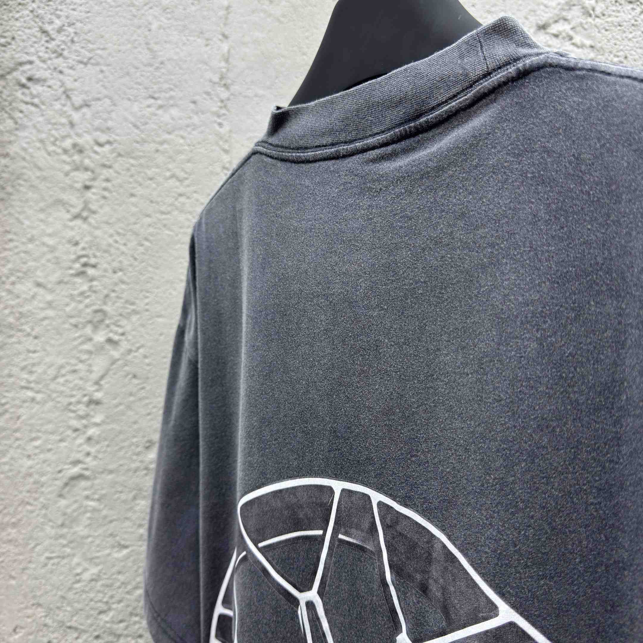 Balenciaga Automobili Lamborghini Oversized T-Shirt In Faded Black Dry Jersey - EUR FASHION
