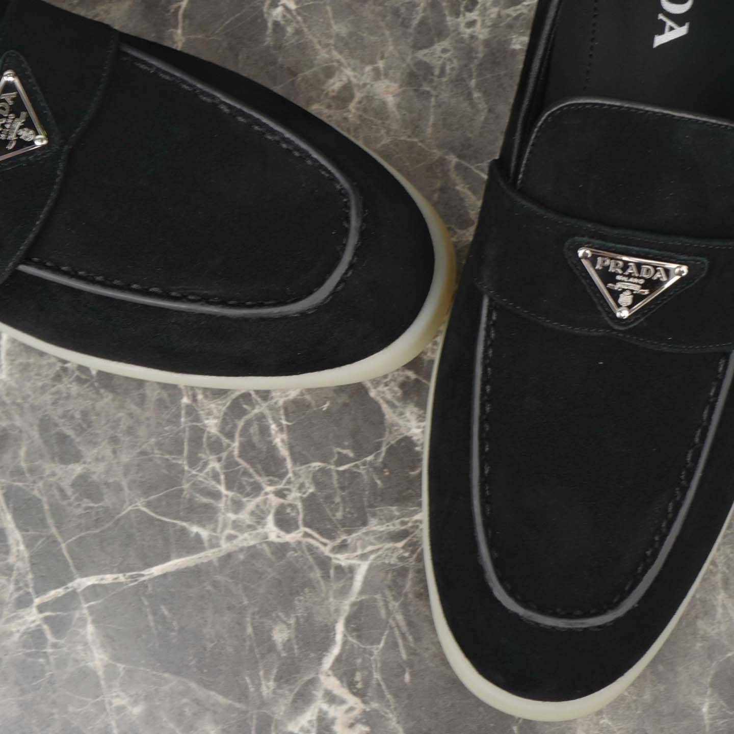 Prada Suede Leather Loafers - EUR FASHION