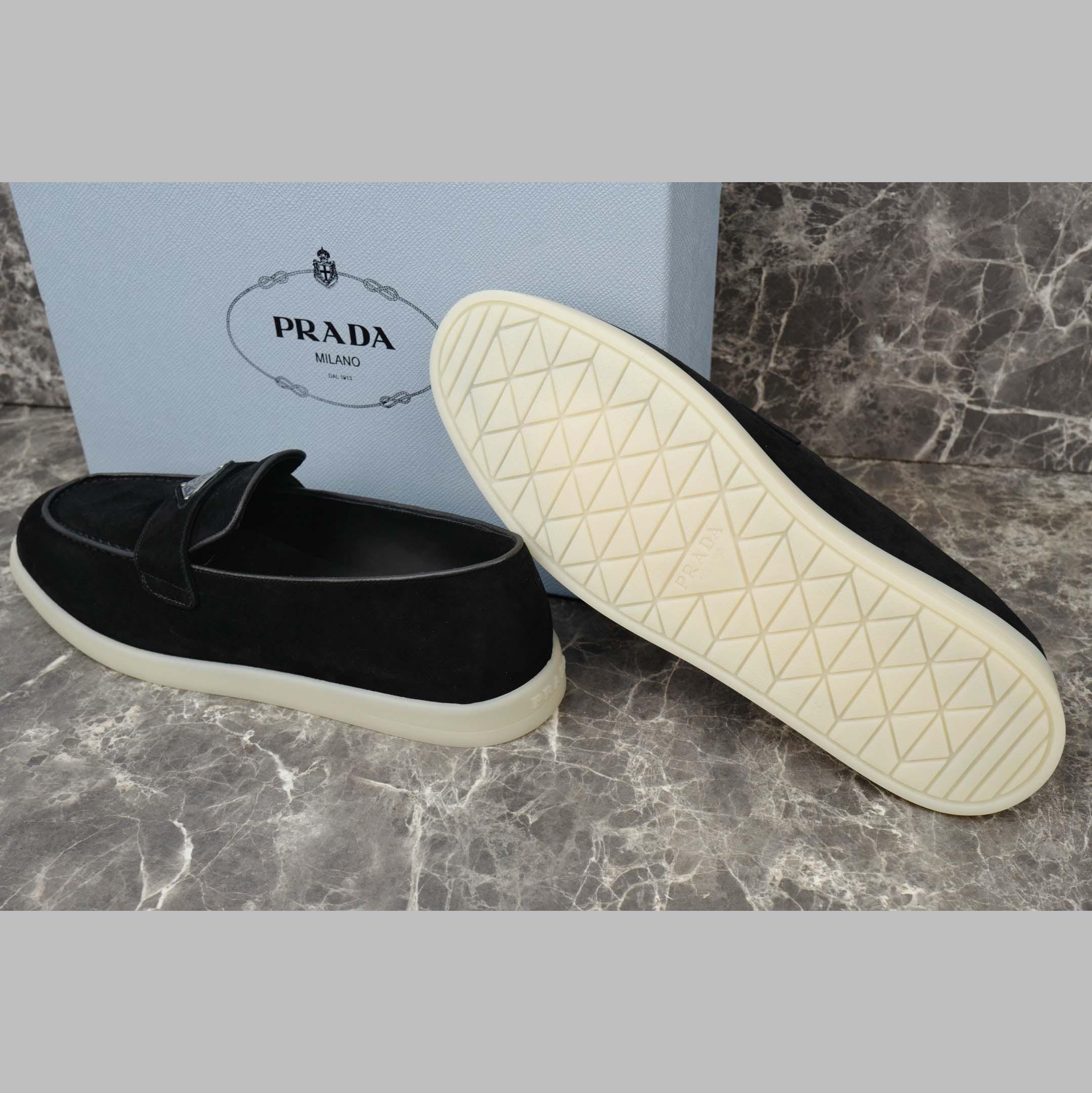 Prada Suede Leather Loafers - EUR FASHION