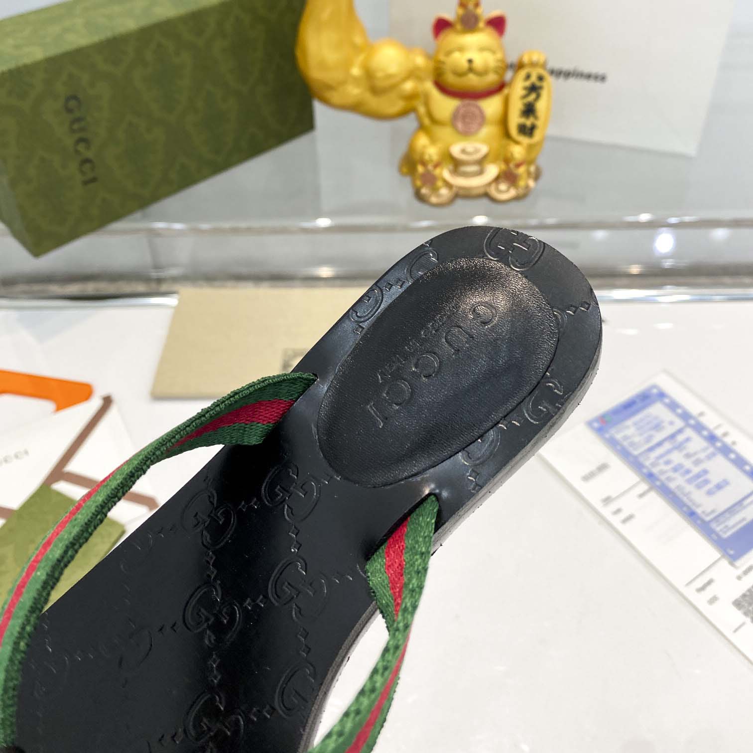 Gucci Thong Sandal With Web - EUR FASHION