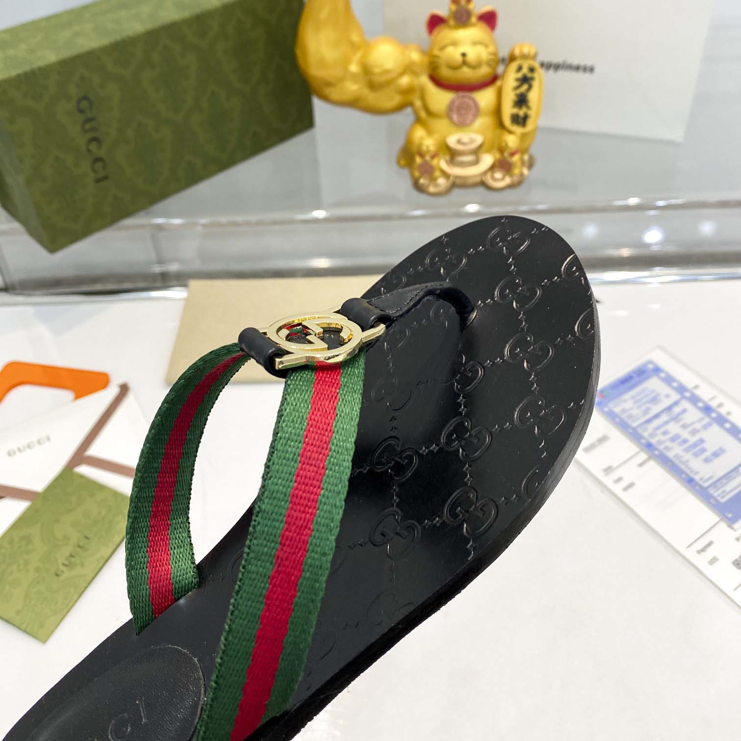 Gucci Thong Sandal With Web - EUR FASHION