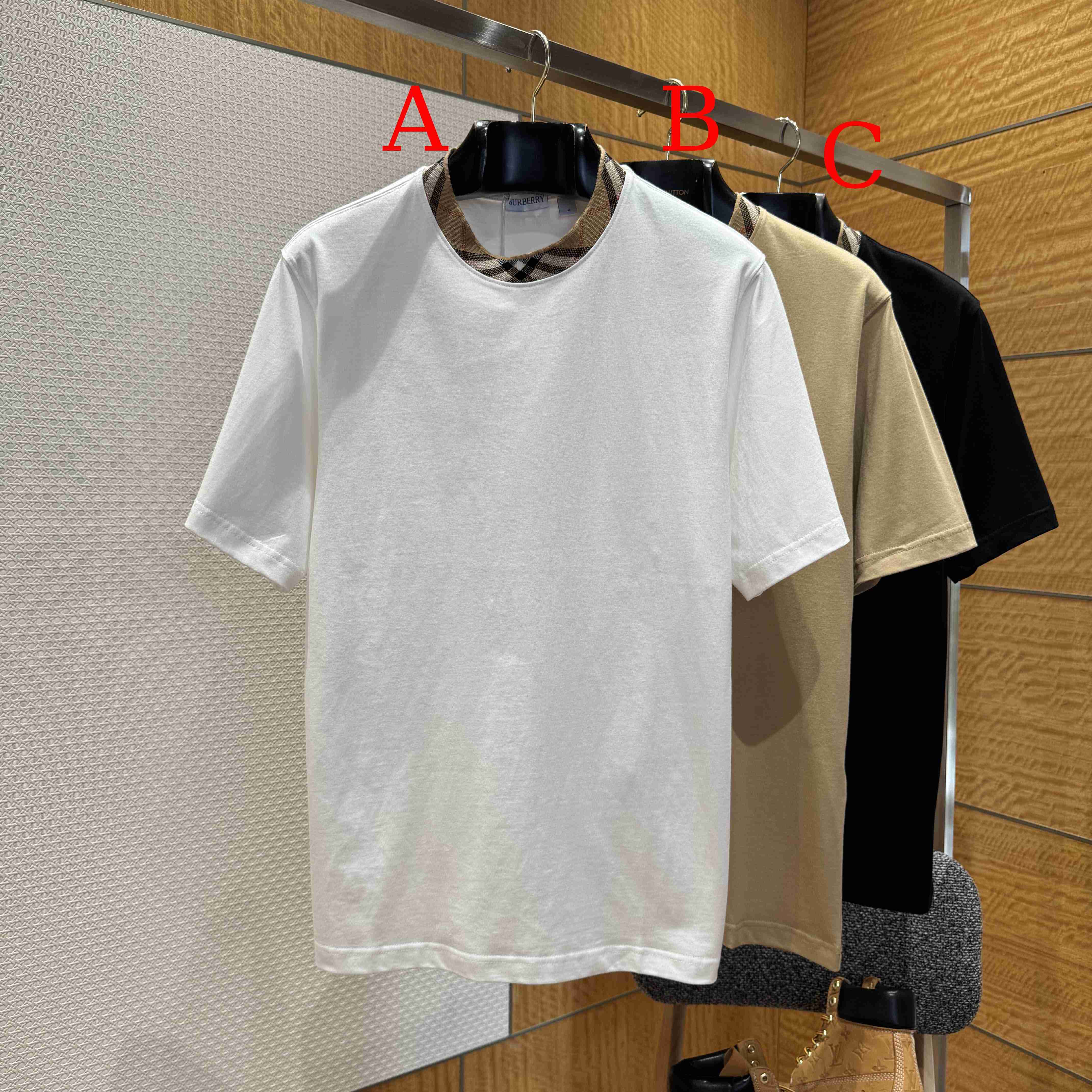 Burberry Check Trim Cotton T-shirt  - EUR FASHION