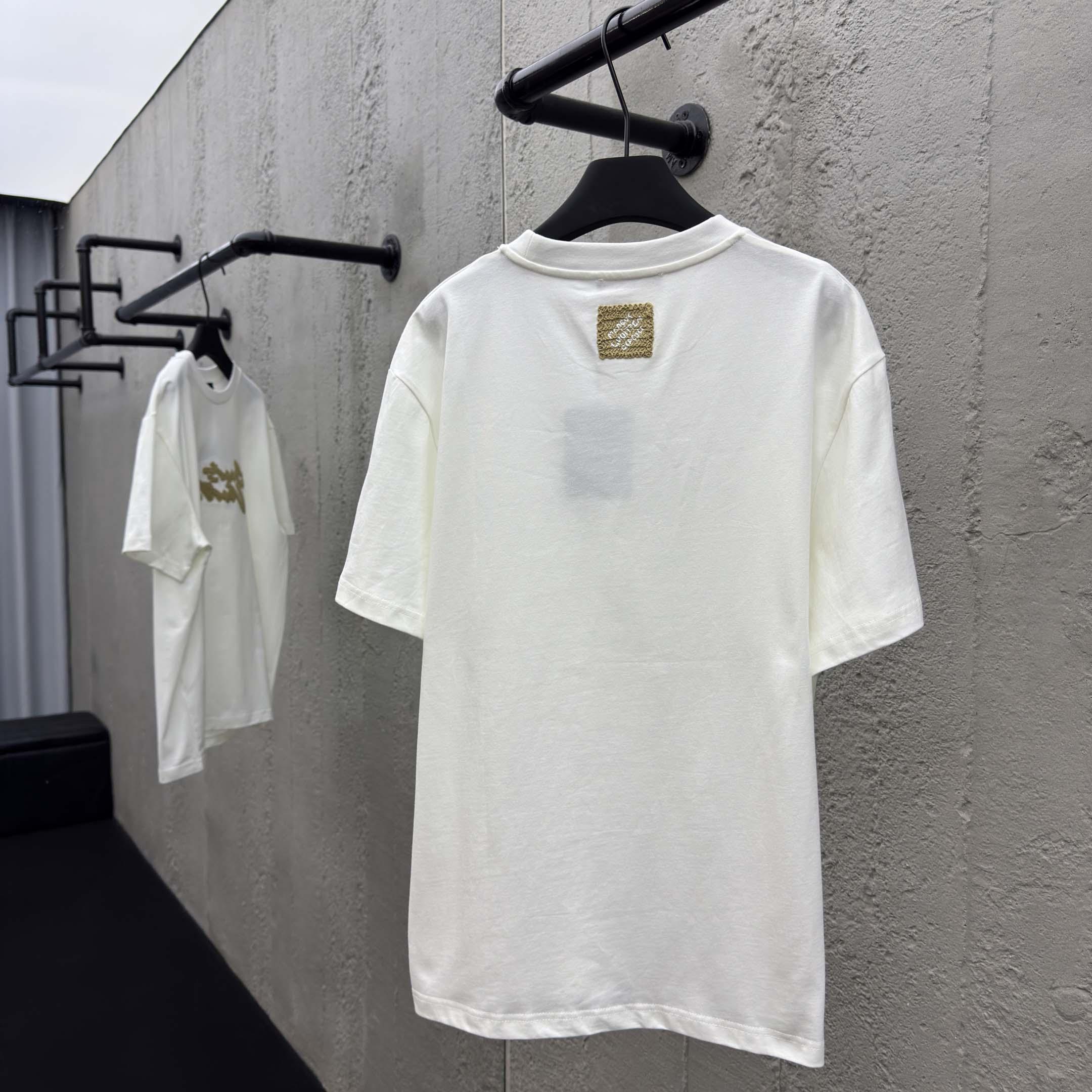 Louis Vuitton Embroidered Signature T-Shirt   1AHW84 - EUR FASHION