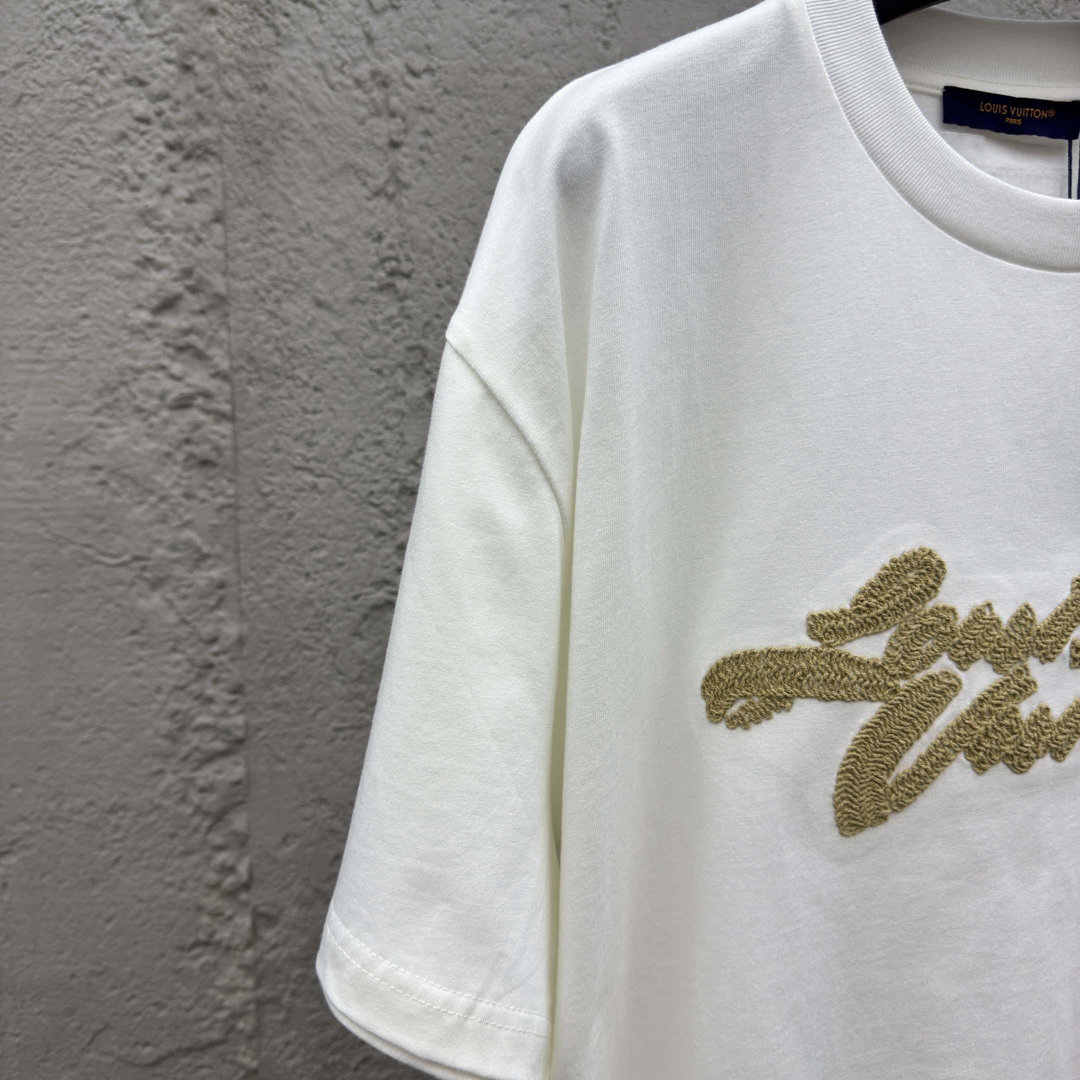 Louis Vuitton Embroidered Signature T-Shirt   1AHW84 - EUR FASHION