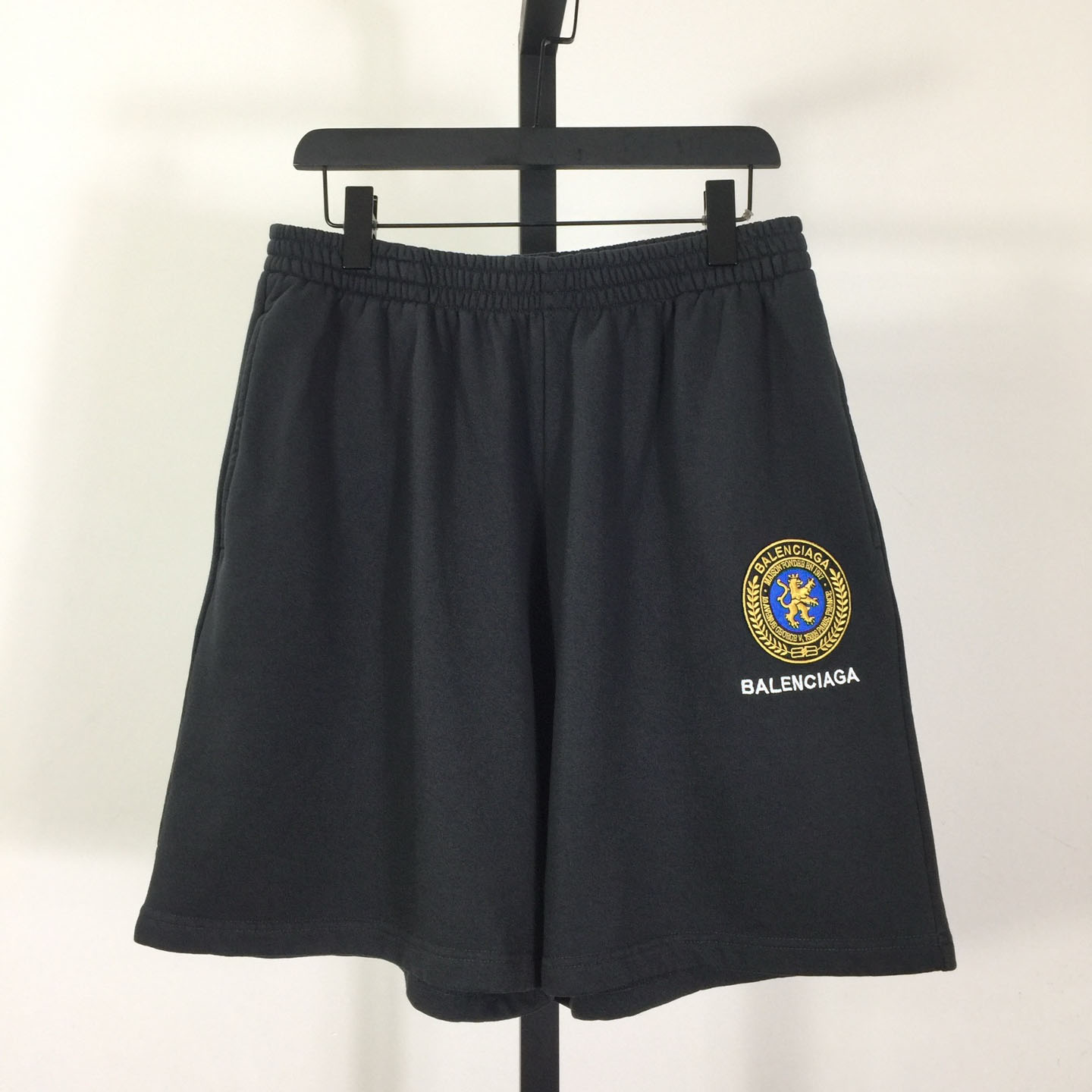 Balenciaga Uniform Merch Short In Faded Black Dry Fleece - EUR FASHION