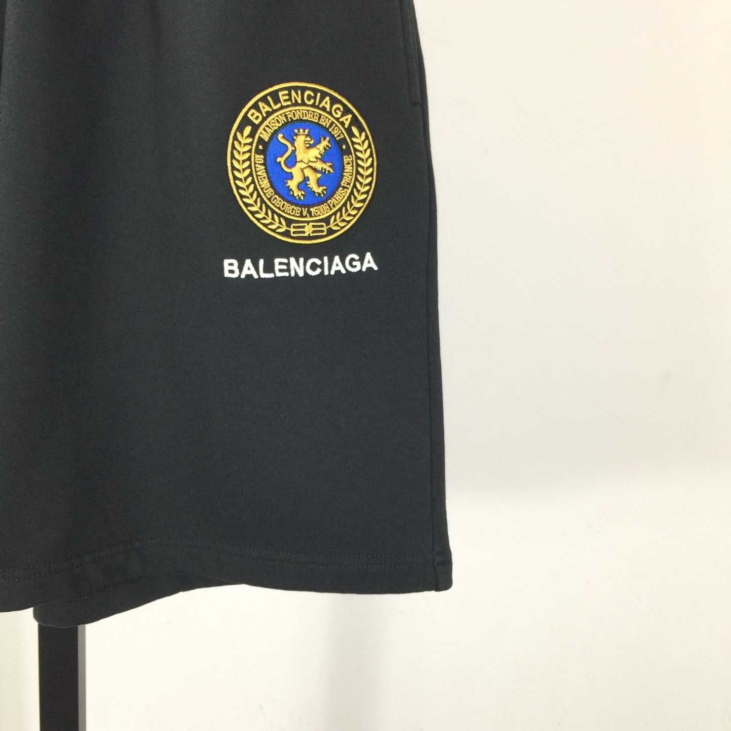 Balenciaga Uniform Merch Short In Faded Black Dry Fleece - EUR FASHION