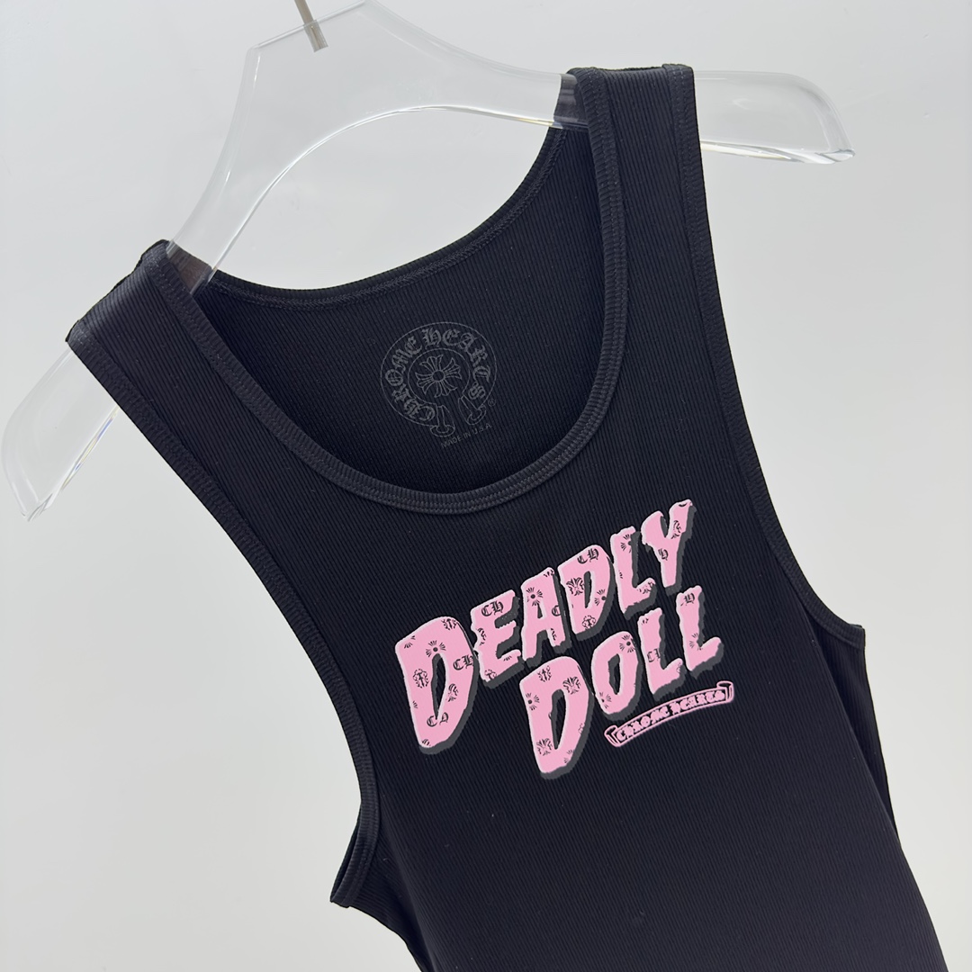 Chrome Hearts x Deadly Doll Tank Top Black/Pink  - EUR FASHION