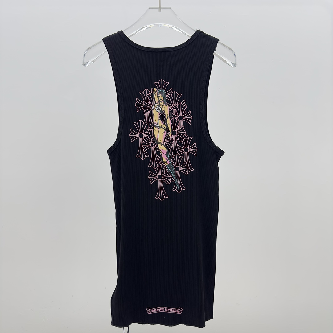 Chrome Hearts x Deadly Doll Tank Top Black/Pink  - EUR FASHION