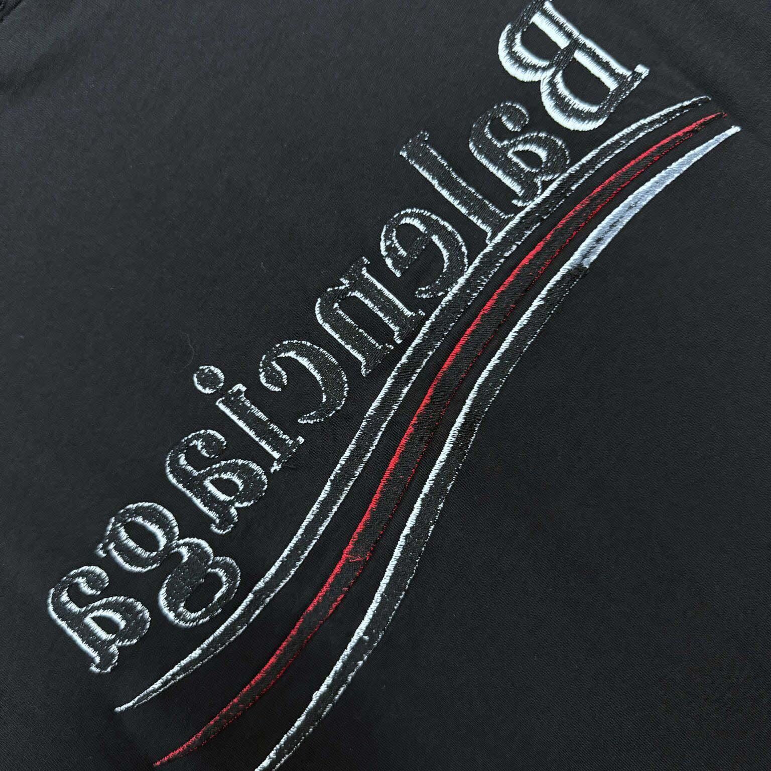Balenciaga Embroidered Logo Wave Political Campaign T-Shirt  - EUR FASHION